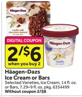 Stop&Shop Häagen-dazs ice cream or bars offer