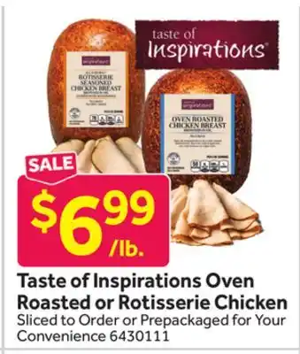 Stop&Shop Taste of inspirations oven roasted or rotisserie chicken offer