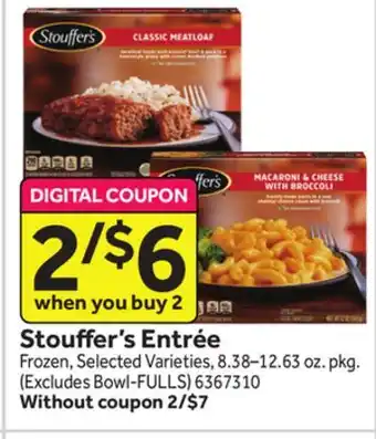 Stop&Shop Stouffer's entrée offer