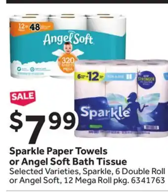 Stop&Shop Sparkle paper towels or angel soft bath tissue offer