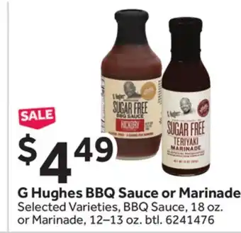 Stop&Shop G hughes bbq sauce or marinade offer