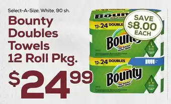 DeCicco & Sons Bounty doubles towels 12 roll pkg offer