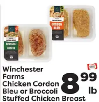 Weis Markets Winchester farms chicken cordon bleu or broccoli stuffed chicken breast offer
