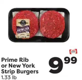 Weis Markets Prime rib or new york strip burgers offer
