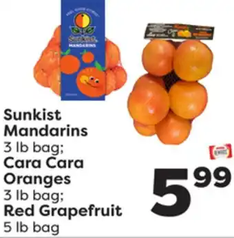 Weis Markets Sunkist mandarins 3 lb bag cara cara oranges 3 lb bag red grapefruit 5 lb bag offer