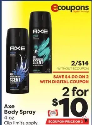 Weis Markets Axe body spray offer