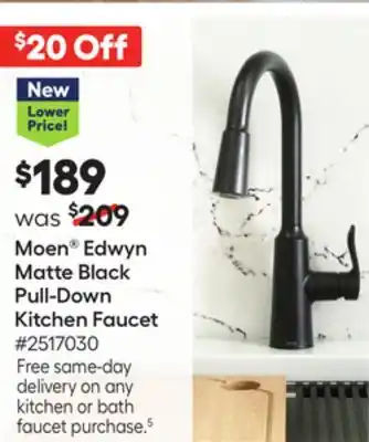 Lowe's Edwyn matte black pull-down kitchen faucet offer