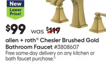 Lowe's Chesler brushed gold bathroom faucet offer