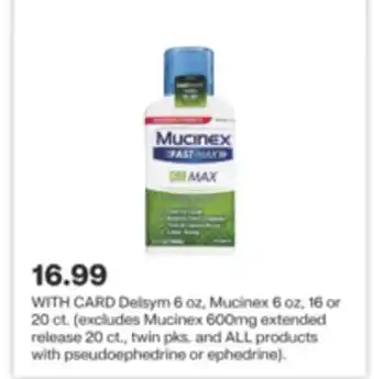 CVS Delsym 6 oz, mucinex 6 oz, 16 or 20 ct offer