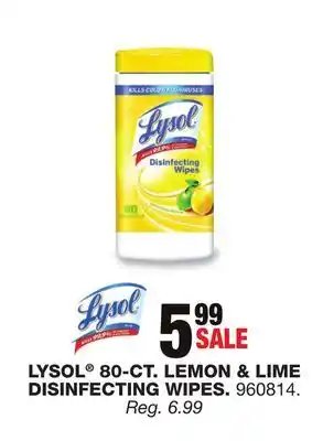 Blain's Farm & Fleet Lysol 80-ct. lemon & lime disinfecting wipes offer