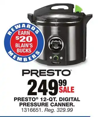 Blain's Farm & Fleet Presto 12-qt. digital pressure canner offer