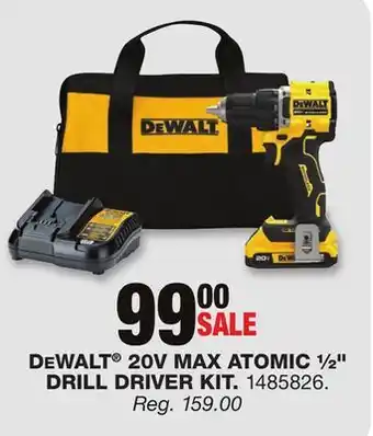 Blain's Farm & Fleet Dewalt 20v max atomic ½ drill driver kit offer