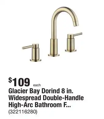 The Home Depot Glacier bay dorind 8 in. widespread double-handle high-arc bathroom faucet in matte gold offer