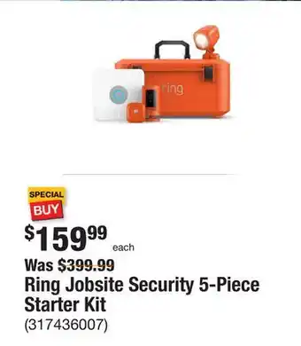 The Home Depot Ring jobsite security 5-piece starter kit offer