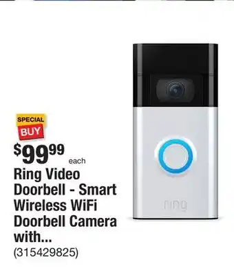 The Home Depot Ring video doorbell - smart wireless wifi doorbell camera with built-in battery, 2-way talk, night vision, satin nickel offer