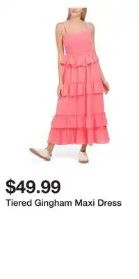 TJ Maxx Tiered gingham maxi dress offer