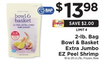 ShopRite 2-lb. bag extra jumbo ez peel shrimp offer