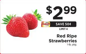 ShopRite Red ripe strawberries offer