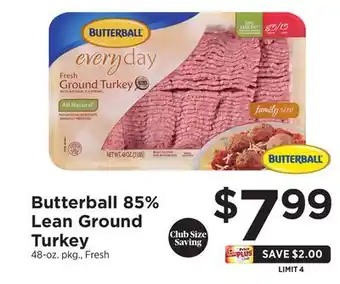 ShopRite 85% lean ground turkey offer