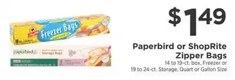 ShopRite Zipper bags offer
