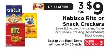 ShopRite Ritz or snack crackers offer