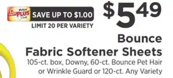 ShopRite Fabric softener sheets offer