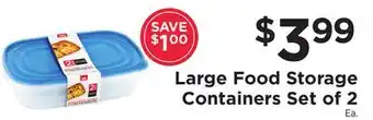 ShopRite Large food storage containers set of 2 offer