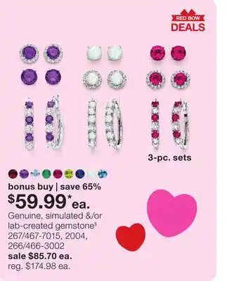 JC Penney Genuine, simulated &/or lab-created gemstone§ offer