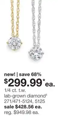 JC Penney 1/4 ct. t.w. lab-grown diamond‡ offer