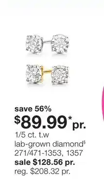 JC Penney 1/5 ct. t.w lab-grown diamond§ offer