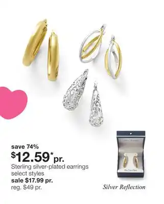 JC Penney Sterling silver-plated earrings offer