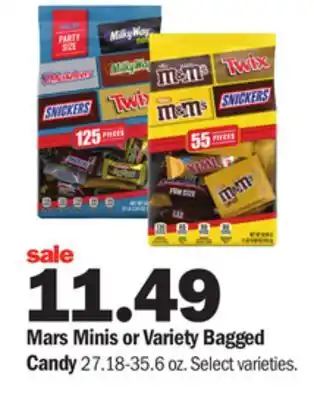 Meijer Mars minis or variety bagged candy offer