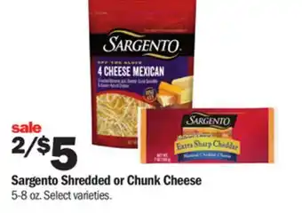 Meijer Sargento shredded or chunk cheese offer