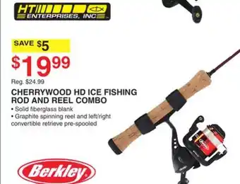 Dunham's Sports Berkley cherrywood hd ice fishing rod and reel combo offer