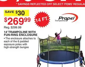 Dunham's Sports Propel 14' trampoline with fun-ring enclosure offer