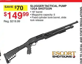 Dunham's Sports Escort shotguns slugger tactical pump 12ga shotgun offer