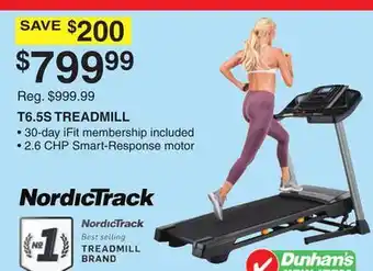 Dunham's Sports Nordictrack t6.5s treadmill offer