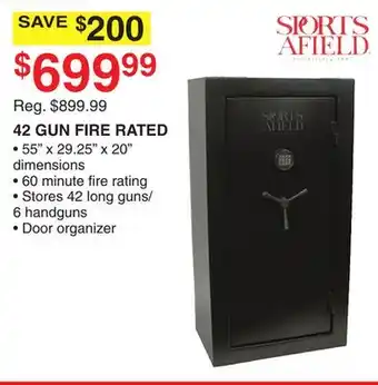 Dunham's Sports Sports afield 42 gun fire rated offer