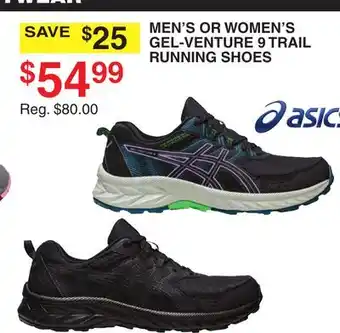 Dunham's Sports Asics men's or women's gel-venture 9 trail running shoes offer