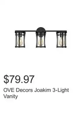 Costco Ove decors joakim 3-light vanity offer