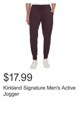 Costco Kirkland signature men's active jogger offer