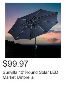 Costco Sunvilla 10' round solar led market umbrella offer