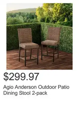 Costco Agio anderson outdoor patio dining stool 2-pack offer