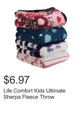 Costco Life comfort kids ultimate sherpa fleece throw offer
