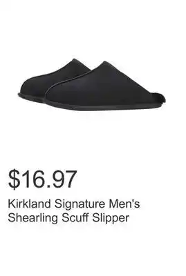 Costco Kirkland signature men's shearling scuff slipper offer