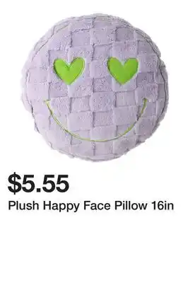 Five Below Plush happy face pillow 16in offer