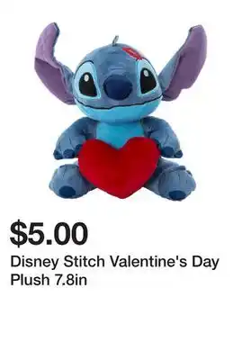 Five Below Disney stitch valentine's day plush 7.8in offer