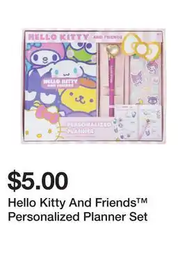 Five Below Hello kitty and friends personalized planner set offer