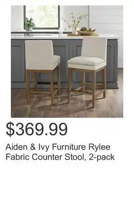 Costco Aiden & ivy furniture rylee fabric counter stool, 2-pack offer