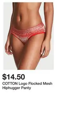 Victoria's Secret Cotton logo flocked mesh hiphugger panty offer